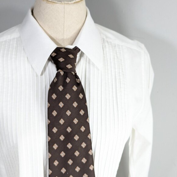 Christian Dior Monsieur Polyester Neck tie chocolate brown mens suit accessory - Picture 3 of 9